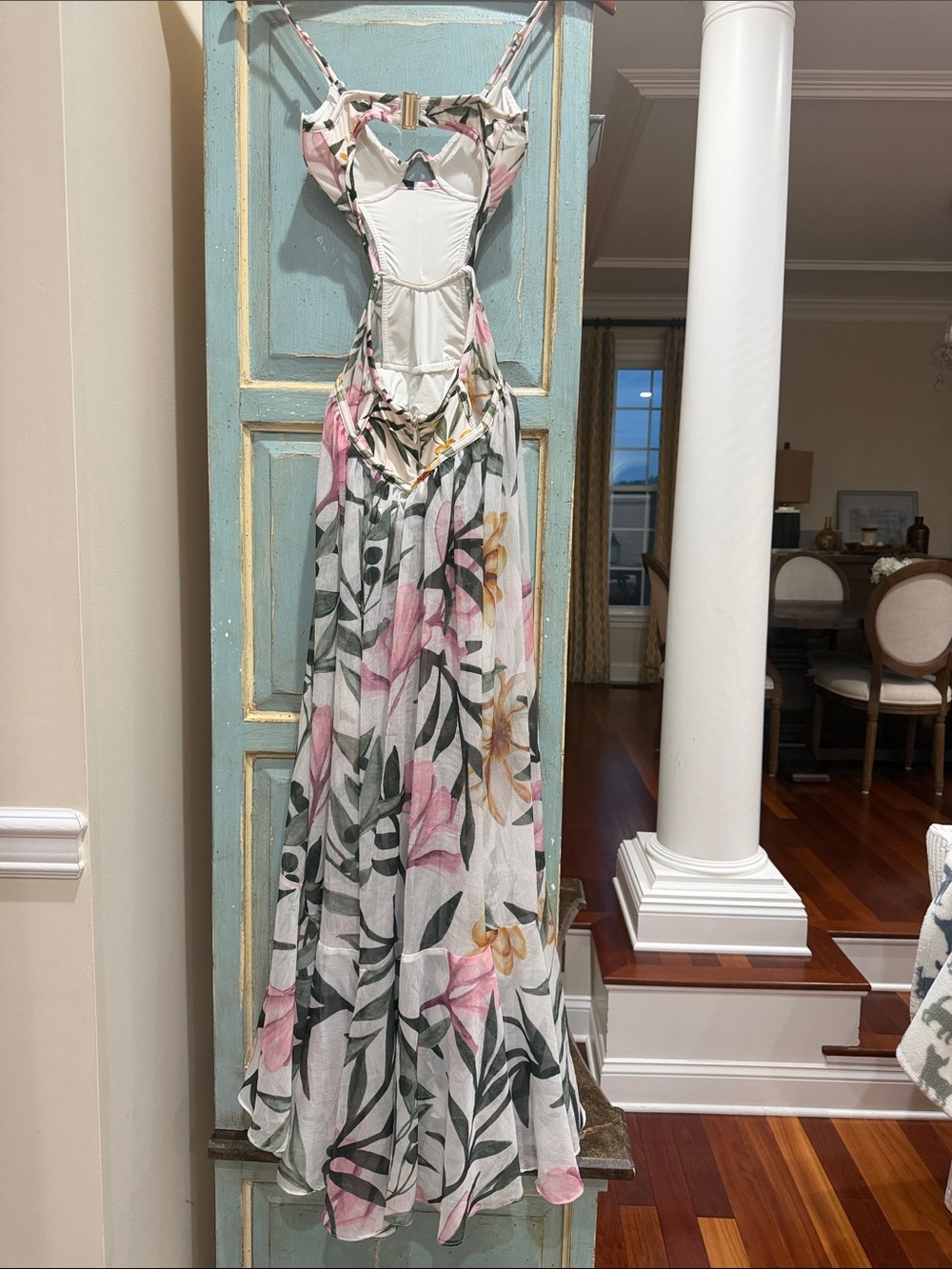 PatBo Cutout Maxi Dress Tropical Floral Bodysuit 2 - Picture 4 of 15